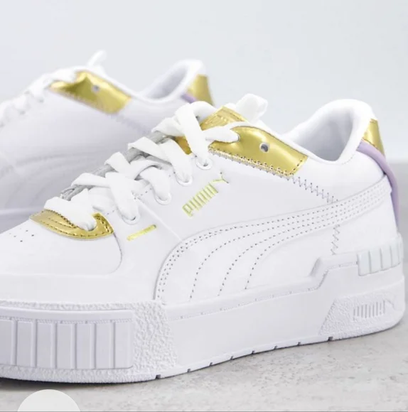 Puma Shoes Puma Cali Sport Sneakers In White And Gold Poshmark